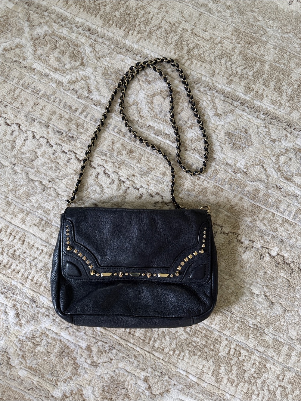 Juicy Couture Black Crossbody Bag with Gold Studs